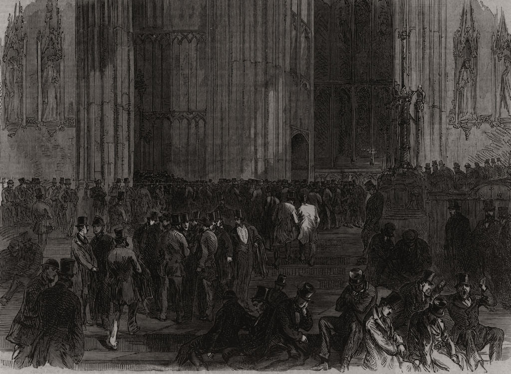 Westminster Hall on the night of the division on the Reform Bill. London 1866